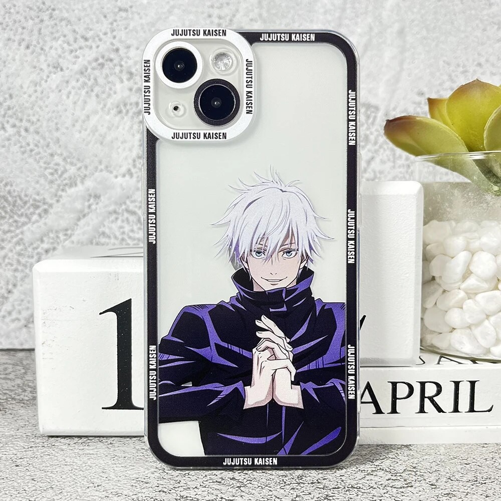 Samsung Xiaomi Oppo Anime Jujutsu Kaisen Gojo เคส iPhone ขอบสี่เหลี่ยม