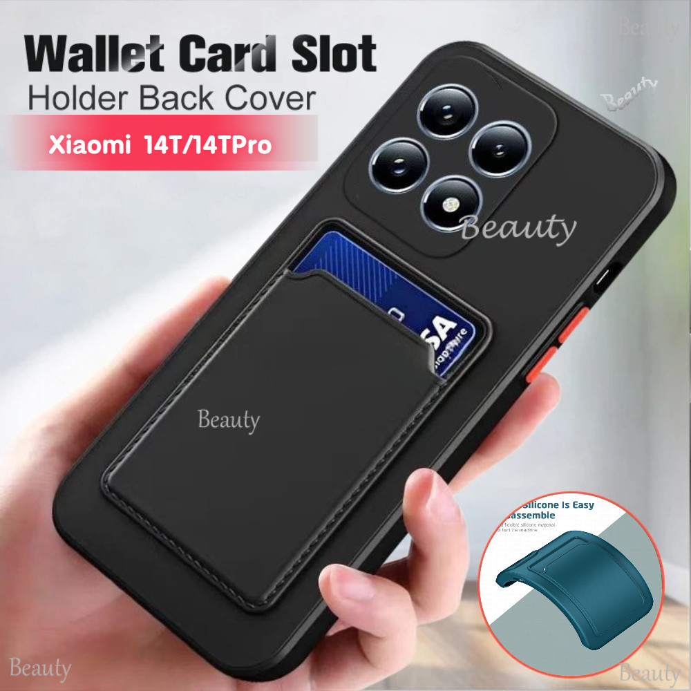สําหรับ Xiaomi 14T Pro 5G 2024 เคสโทรศัพท์ Xiaomi14T 14TPro Mi13T 13TPro Mi14T Mi14TPro Candy Card กระเป๋าสตางค์ปลอกกันกระแทก Soft TPU ซิลิโคนผิวรู้สึกปกหลัง Xiaomi14TPro