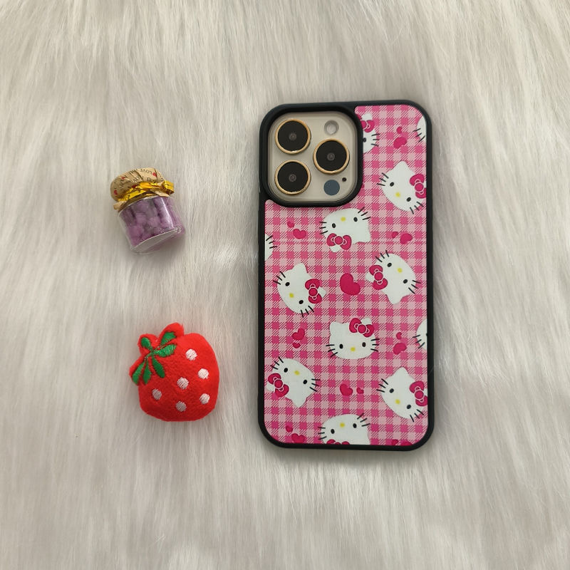 เคสโทรศัพท์คิตตี้สีชมพูสําหรับiphone15promax 14Pro 13 12 XSMAX 13mini 8PLUSกรณี