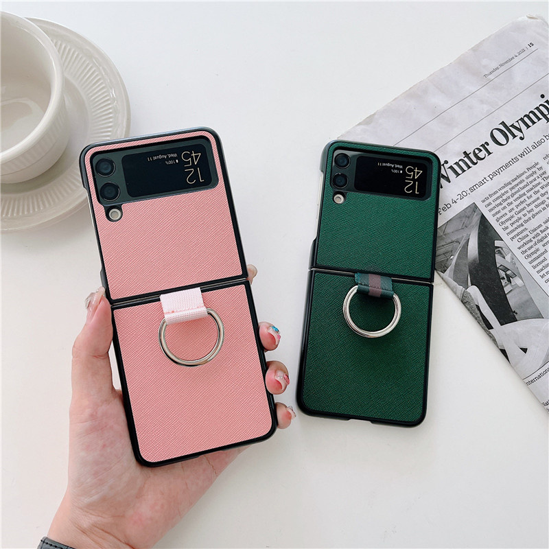 Luken Z Flip4 กรณีแหวนหนังสําหรับ Samsung Z flip 3 สําหรับ Galaxy Z Flip4 3 2 1 ฝาครอบ Z flip 6 5 4 