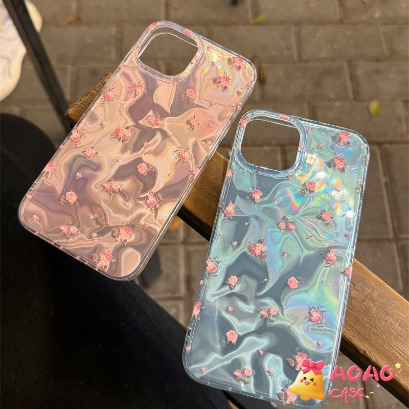 ฤดูใบไม้ผลิดอกไม้แฟชั่นสดน้ำระลอกอ่อนนุ่ม เคสiPhone 11 16 15 13 14 12 Pro Max XR 7Plus 16 7 15 8 Plus X XS Max SE 2022