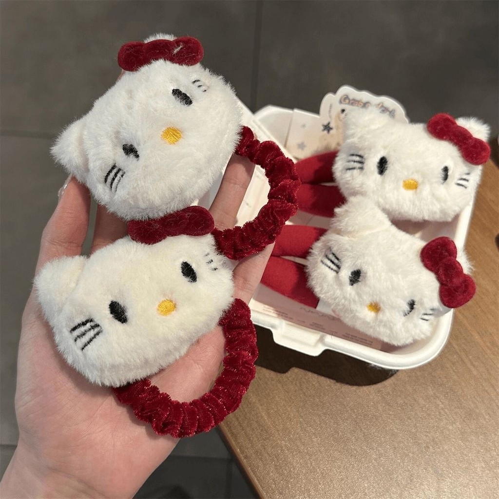 ตุ๊กตาน่ารัก KT BB Hairpins โบว์สีแดงคลิปด้านข้างการ์ตูนเด็กอเนกประสงค์แฟชั่นเครื่องประดับผม