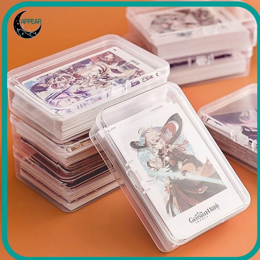 Appear กล่องเก็บการ์ด 1 ชิ้น, ที่ครอบการ์ดรูปถ่ายแบบพลิกด้านบนกันฝุ่น, ที่ใส่โฟโต้การ์ดแบบใสไอดอลเกาหลีแบบป้องกัน