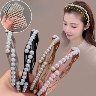 ที่คาดผมแบบพับได้แบบยืดหดได้สําหรับผู้หญิงแบบพกพาสไตล์มุกหมว…