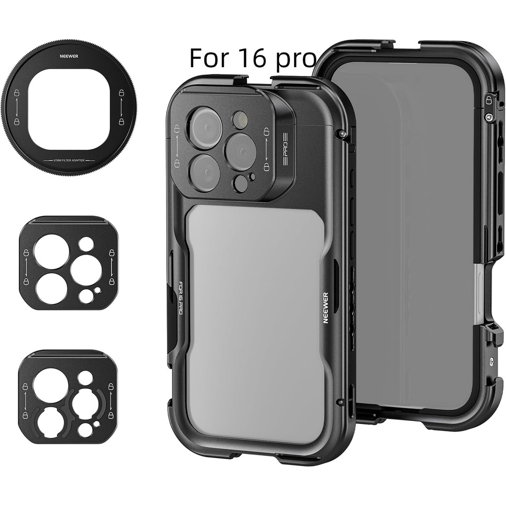 Neewer PA073 โทรศัพท์กรง Stabilizer Video Rig ใช้งานร่วมกับ iPhone 16 Pro