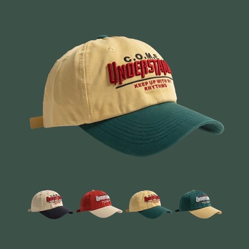 ￼UNO 5สี หมวกเบสบอล แบบนิ่ม ปักลายตัวอักษร คุณภาพสู สไตล์เกาหลี ผ้าฝ้าย 100%