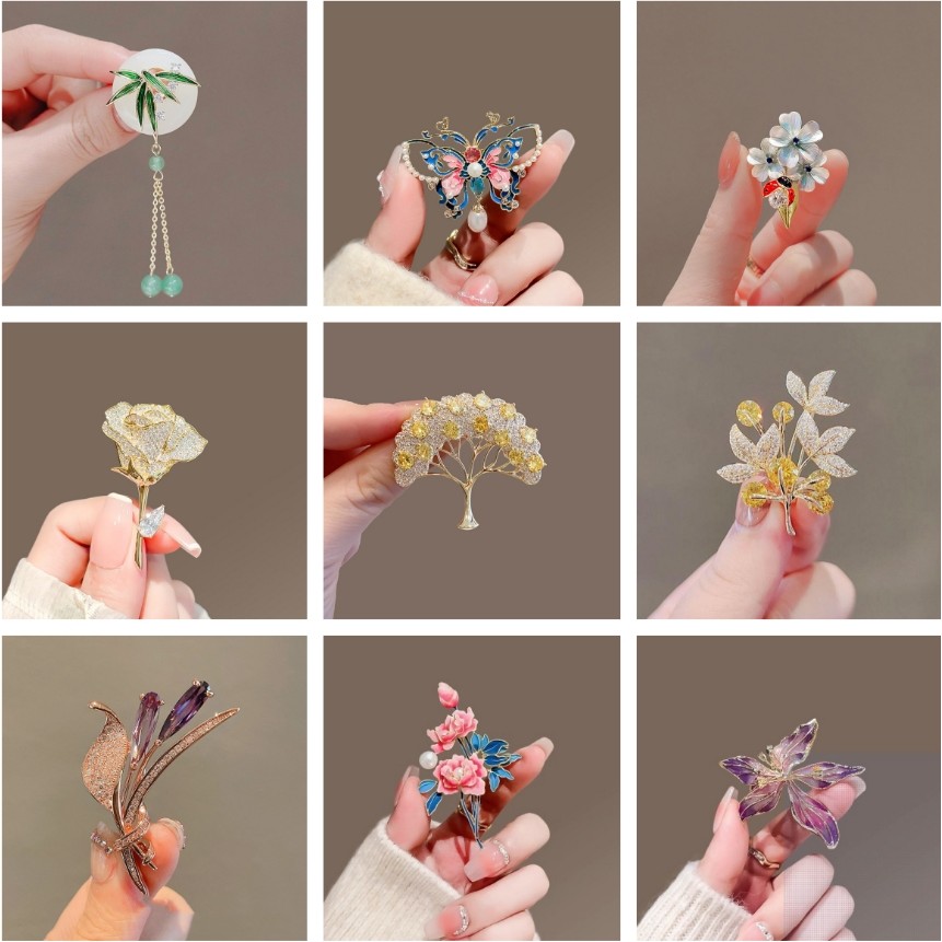 เข็มกลัดติดหน้าอกโคลเวอร์สี่แฉกสำหรับยึดเสื้อผ้าและอุปกรณ์เสริม20พิน