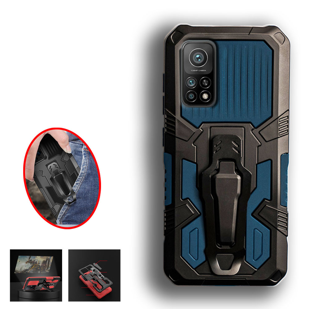 Xiaomi Mi 10T Pro 5G Heavy Duty ทหารเกรดหัวเข็มขัด Hard Protection Shock Proof Grip ทนทาน Dual Layer เคสโทรศัพท์ฝาหลัง