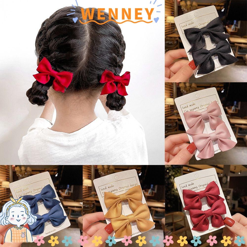 Wenny 2 ชิ้นโบว์หมวกเครื่องประดับผมน่ารักกิ๊บติดผมเด็กสาวน้อย