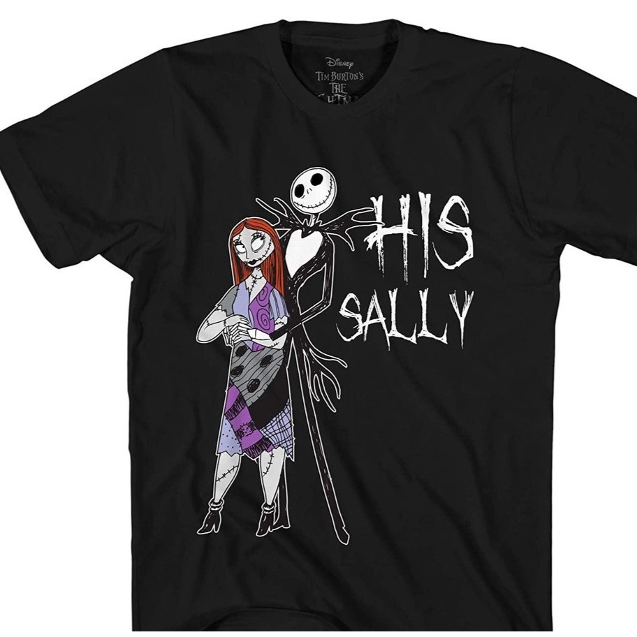 [S-5XL] Disney Nightmare Before Christmas Her Jack His Sally Couples Adult T-Shirt