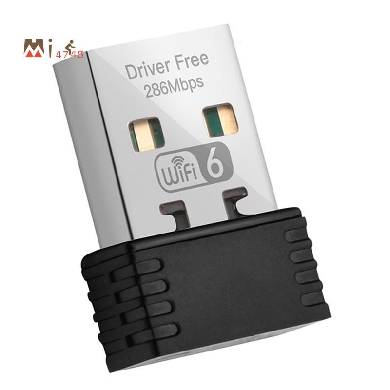 Mi4743Wireless Wifi 6 อะแดปเตอร์ AX286 802.11Ax 2.4GHz ฟรีไดร์เวอร์ USB การ์ดเครือข่ายสําหรับ Win7/10/11 คอมพิวเตอร์ Mini WiFi Receptor