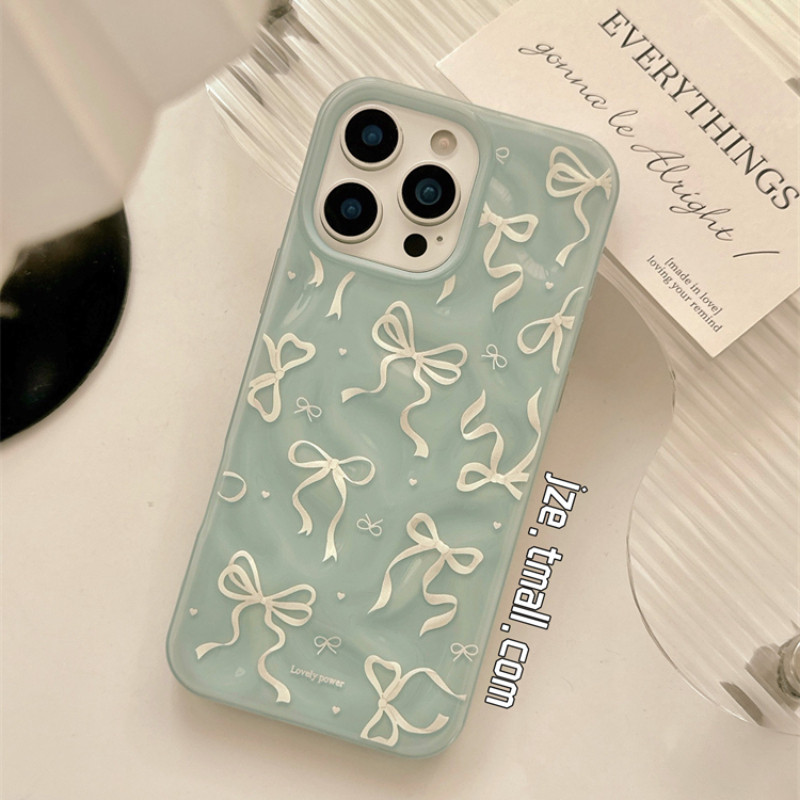 Huiwanju โบว์จีบสําหรับ iphone16ProMax เคสโทรศัพท์มือถือ 15promax สาวหัวใจ 13 ความรู้สึกขั้นสูง 16pro super fire 14 เคสป้องกันแบบรวมทุกอย่าง