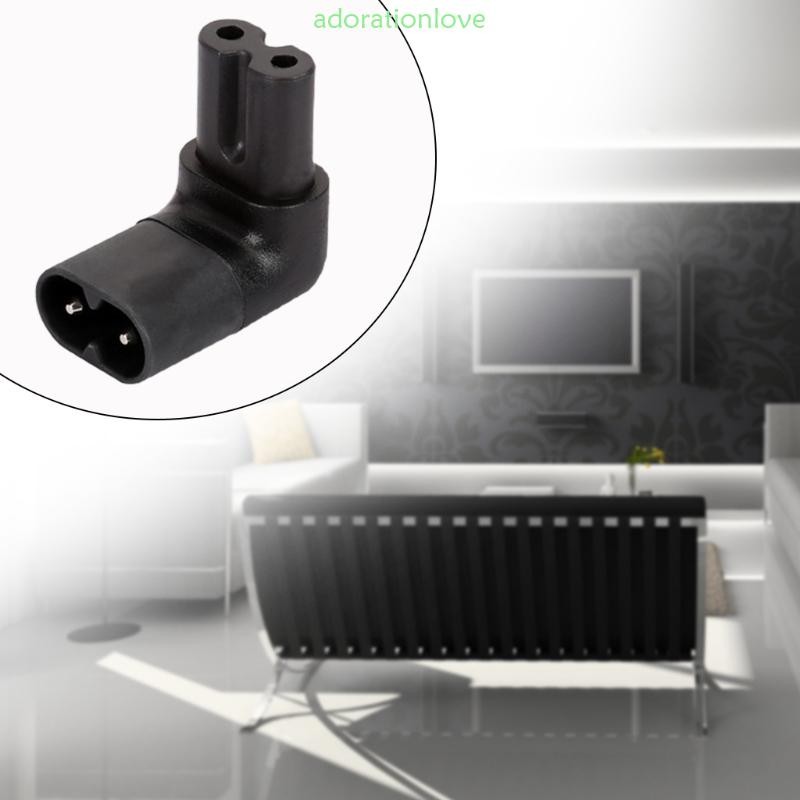 Ador รูป 8 IEC320 C7 ถึง C8 90 องศาขึ้นและลงมุม IEC C8 ถึง C7 อะแดปเตอร์ไฟ AC ชายหญิง Extension conn