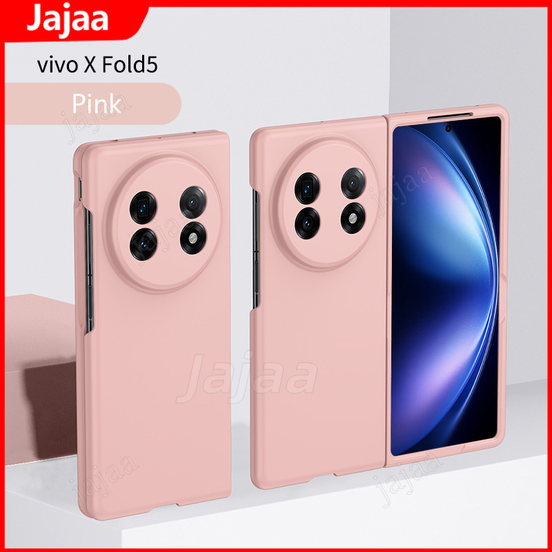 บานพับหรูหราป้องกันพับเคสโทรศัพท์สําหรับ Vivo X Fold5 พับ 5 Fold3 Pro 5G Slim ผิวกันกระแทก Hard Flip ฝาหลัง