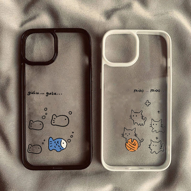 ปลอกสําหรับiPhone 11 16 15 Pro Max 16e 14 11 12 13 15 Pro XR XS Max X 7 8 Plus SE2022 สายปลาดุกซิลิโคนใสกันกระแทก