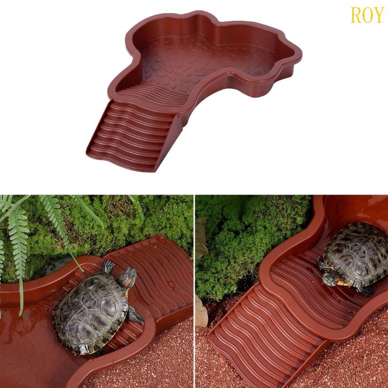 Detachable Reptiles Water Bowl For Turtles With Step Durability Easy To Assemble