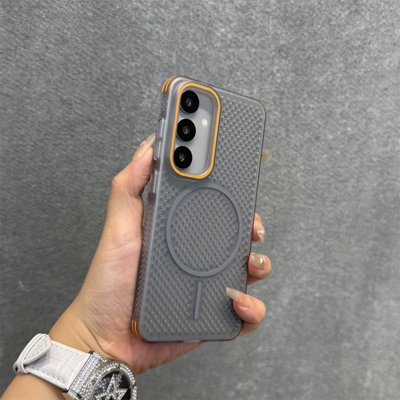 Cooling Magnetism Case For Samsung S25Ultra S25Plus S24Ultra S24Plus S25 S24 Honeycomb การกระจายความร้อน Two-Tone Designmagnetism ชาร์จ ราคา ถูกที่สุด ดีลบีเคเค แกลเลอรีภาพที่ 5