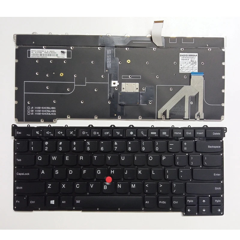 แป้นพิมพ์ทดแทนแล็ปท็อปสําหรับ Lenovo ThinkPad X1 Carbon 3rd Gen 2015 20BS 20BT TP00061B US Layout คีย์บอร์ด