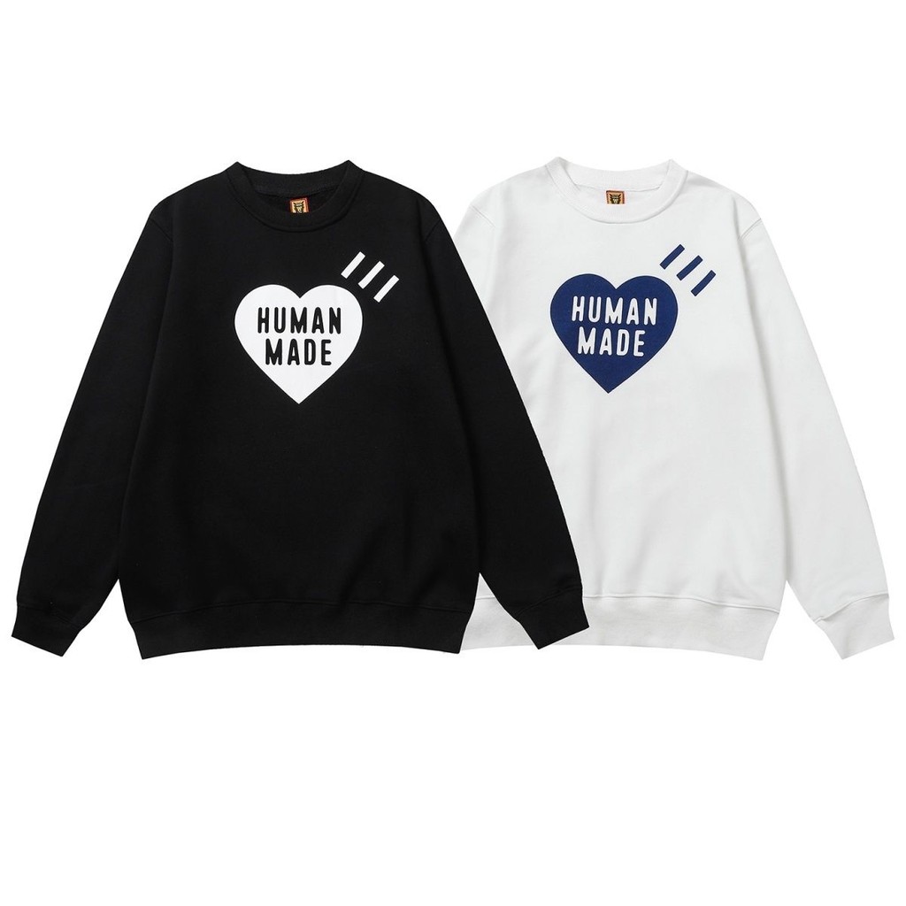 Correct Version อินเทรนด์ HUMAN MADE เสื้อกันหนาวผู้ชายผู้หญิง Limited nigo Collar Label + Tag