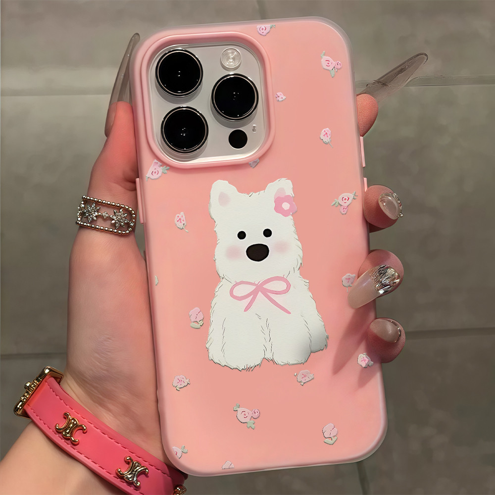 จัดส่งทันที เคสไอโฟน12 หมาเวสตี้แก๊งค์ น่ารัก เคสด้านครอบสองชั้นสีสัน For IPhone13 11 12 14PLUS 6/7/8 15 16Pro MAX XS XR - รูปที่ 3