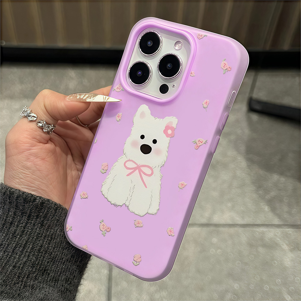 จัดส่งทันที เคสไอโฟน12 หมาเวสตี้แก๊งค์ น่ารัก เคสด้านครอบสองชั้นสีสัน For IPhone13 11 12 14PLUS 6/7/8 15 16Pro MAX XS XR - รูปที่ 4