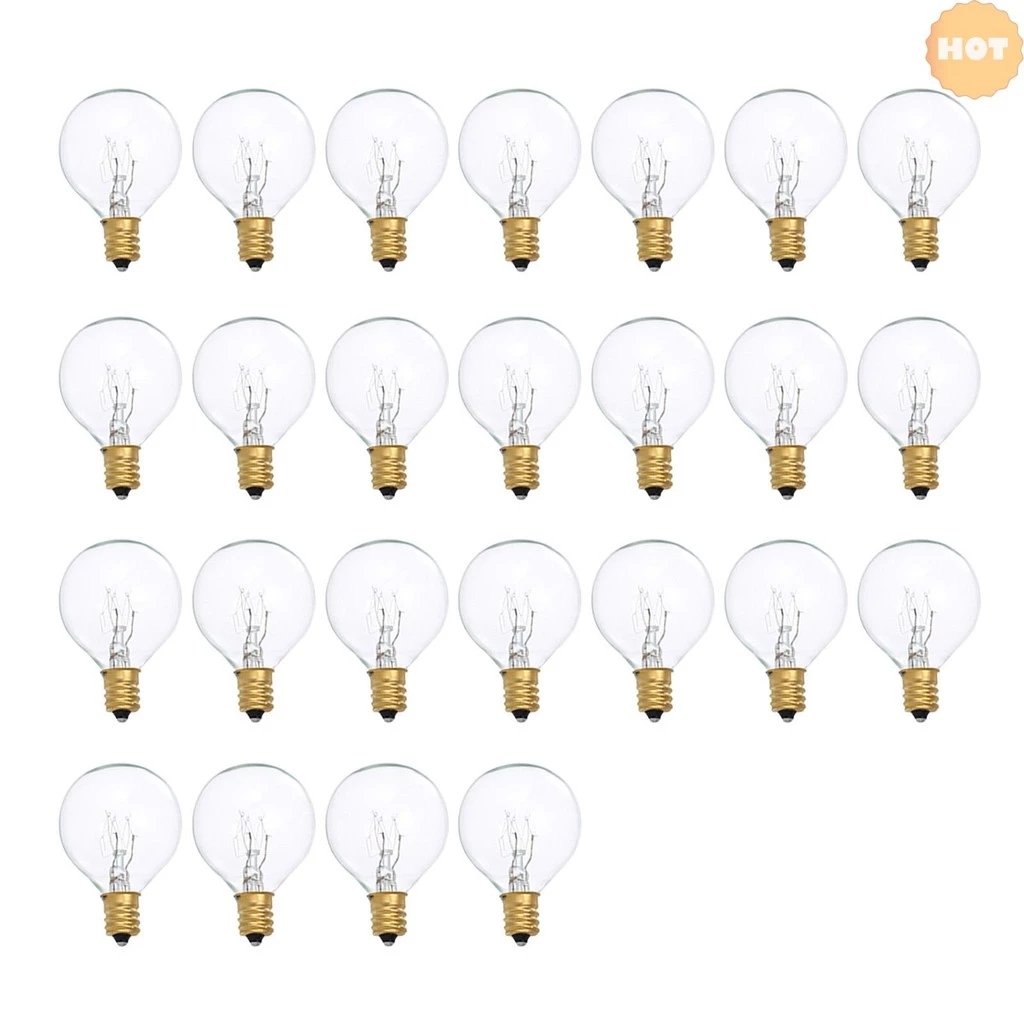 [2025 Super Sale]G40 หลอดไฟเปลี่ยน G40 ทังสเตน 7W 220-240V Clear Globe หลอดไฟ E12 ฐานหลอดไฟสําหรับในร่มกลางแจ้ง Patio Decor บ้านงานแต่งงานตกแต่ง