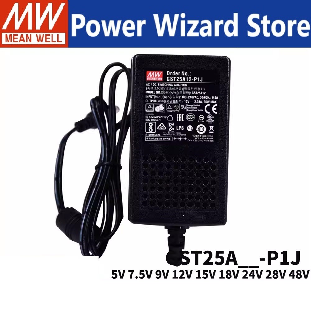 (บน 11.11) MEAN WELL GST25A05-P1J 5V 4A Meanwell GST25A 20W AC-DC Industrial Adaptor 3 Plug ประหยัดพ