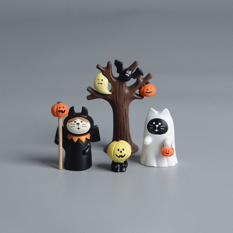 Dreamerhouse การ์ตูน Mini ฮาโลวีนตกแต่งโคมไฟฟักทอง Candy Dress Up ตกแต่ง Home Desktop หัตถกรรม