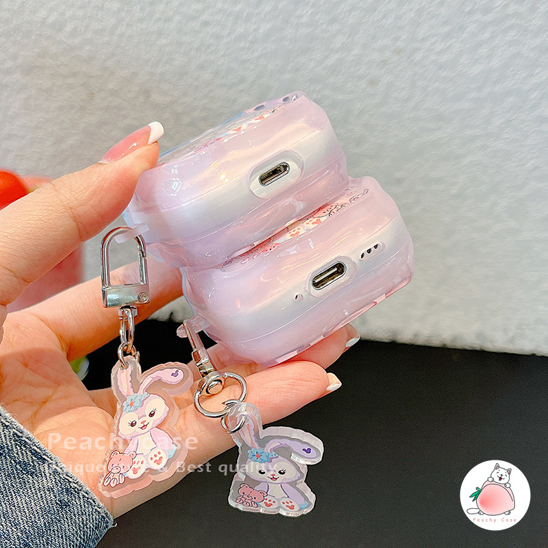 Disney น่ารัก Stellalou IMD ชุดหูฟังป้องกันกรณีสําหรับ Airpods 1 2 3 4 Pro Pro2 Airpods3 พร้อมจี้กระต่าย Anti-los หูฟังปลอก - รูปที่ 6