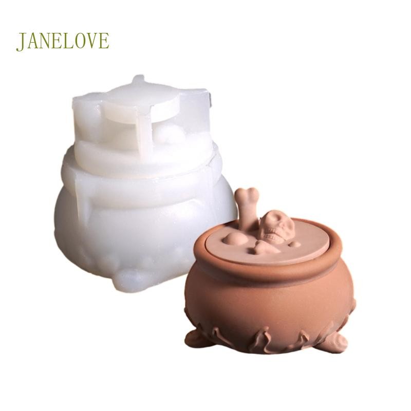 JLOVE แม่พิมพ์กล่องเก็บ Mould ที่วางจําหน่ายง่าย Skull Shape Crafting Mold เนื้อซิลิโคน