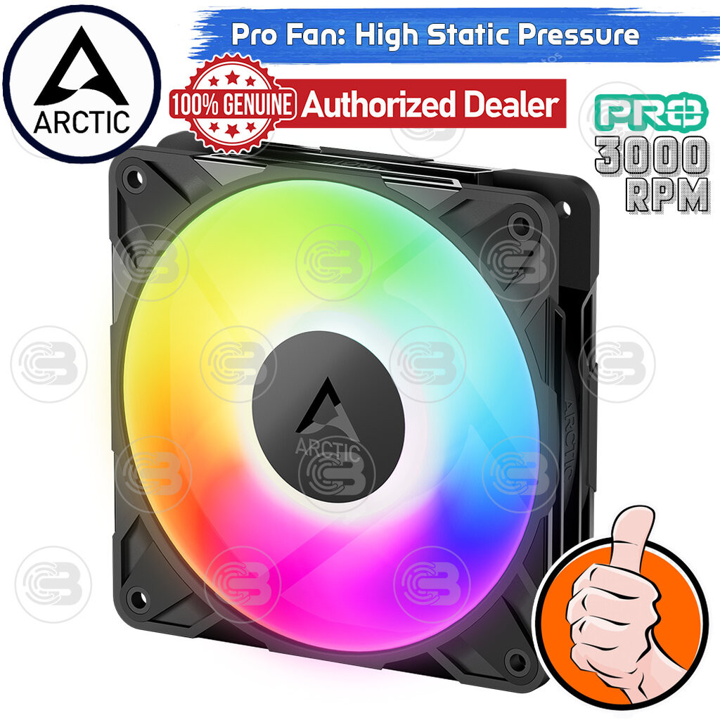 [CoolBlasterThai] ARCTIC P12 PRO A-RGB PWM PST Black 0dB (size 120 mm.) PC Fan Case ประกัน 6 ปี