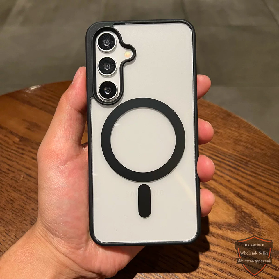 Wireless Charging แม่เหล็ก เคสใสกันกระแทก For Samsung S24 Ultra S24FE S23 FE S22 S25Ultra