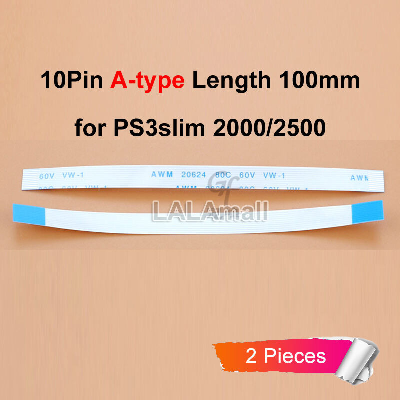 2pcs 6P 10P แบนยืดหยุ่นสาย 6Pin 10Pin Pitch 0.5 มม.AWM 62624 80C 60V VW-1 ความยาว 100 มม.10 ซม.ริบบิ