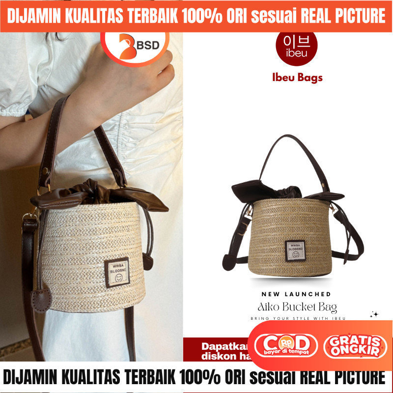 BSD IBEU Aiko Bag Bucket Sling Bag Womens HandBag กระเป๋าสะพายไหล่ Canva อินเทรนด์ Casual Premium IB