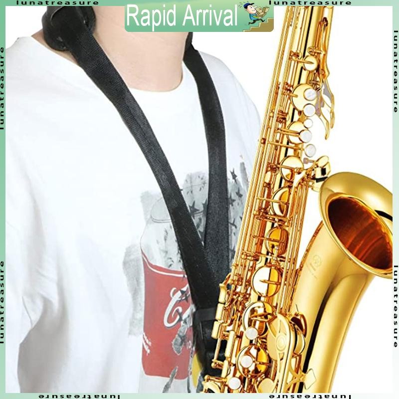 Lun อัพเกรดปรับความยาวแซกโซโฟนสายคล้องคอนุ่ม Sax หนัง Breathable สายคล้องเบาะสําหรับ Alto และ Tenor Saxophon