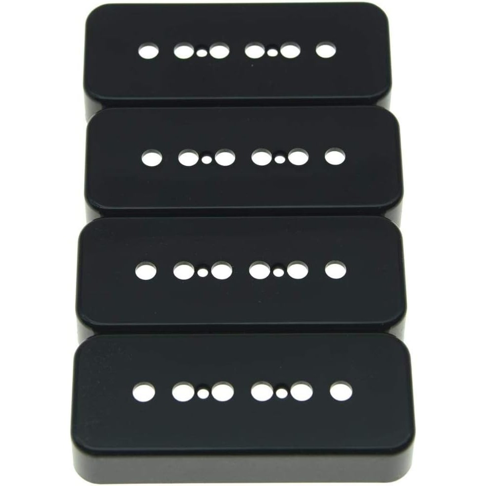 KAISH แพ็ค 4 สีดํา ABS พลาสติก P90 Soapbar Pickup ครอบคลุมสบู่บาร์กีตาร์ Pickup Cover Pole Spacing 1