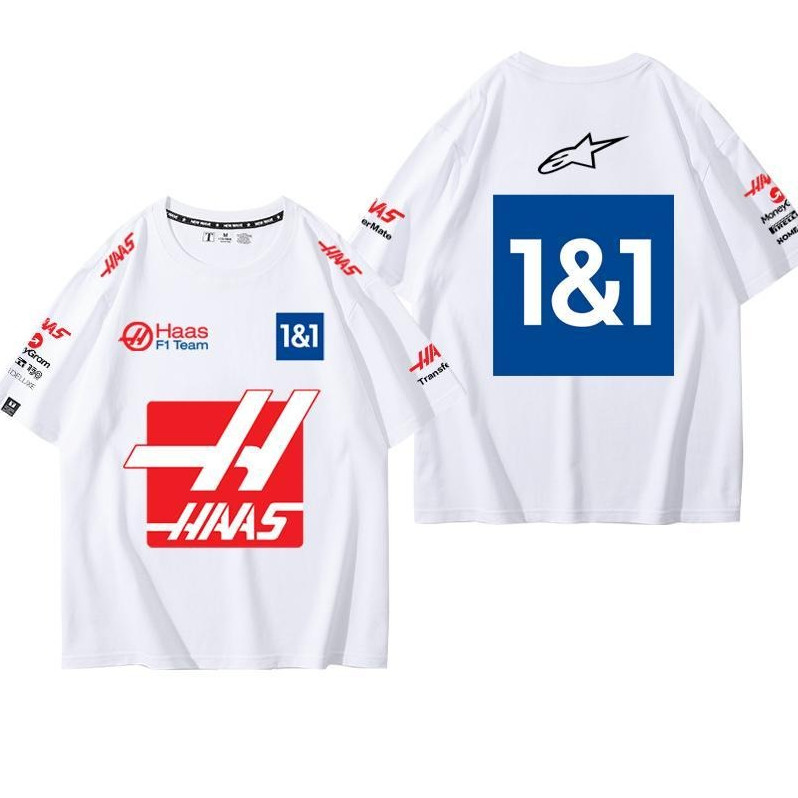 2025HASS Fleet F1 Racing Suit เสื้อยืดผ้าฝ้ายแท้ลําลองผู้ชายแขนสั้นคอกลม