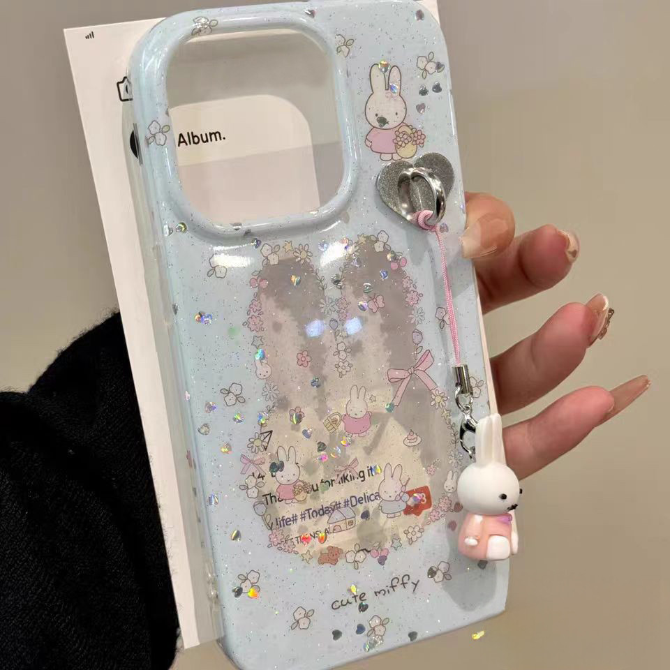 เคสไอโฟน 15 สำหรับ iPhone 11 15 13 14 12 Pro Max 8Plus 7Plus XR 14 7 8 15 Plus X XS Max  ปกกระต่ายคิตตี้น่ารัก - ภาพย่อย 4