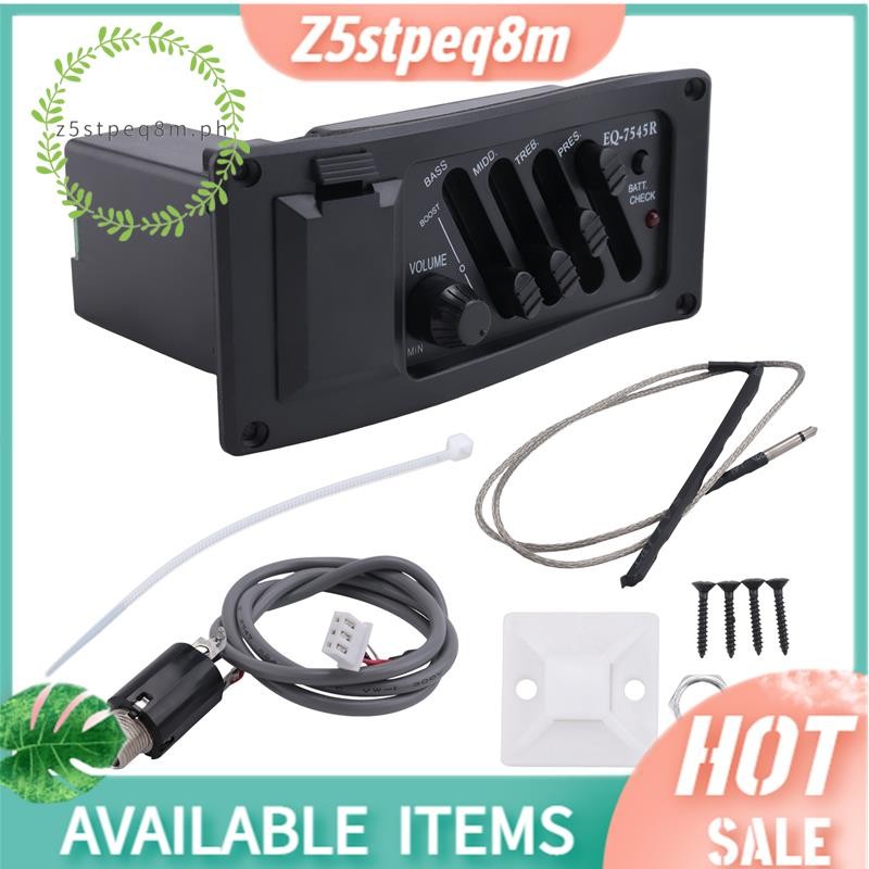 แอมป์กีตาร์ อีควอไลเซอร์ EQ 4-Band EQ Preamp Acoustic Piezo 7545r