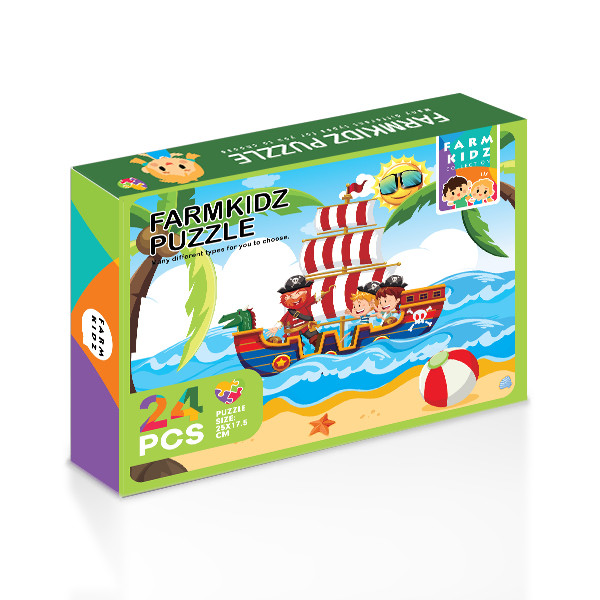 (wonder game) : FK3-จิ๊กซอว์กล่อง 24PCS-R : Farmkidz Puzzle Box 24PCS (FK3-PZB-MIX20-R) BOX : W15.4x