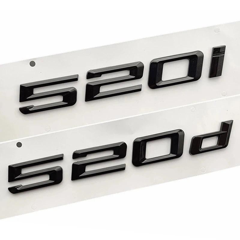 3D ABS สีดํา 520i 520d สัญลักษณ์ตัวอักษรรถด้านหลังป้ายสติกเกอร์โลโก้สําหรับ BMW 520i F10 E39 1996 20