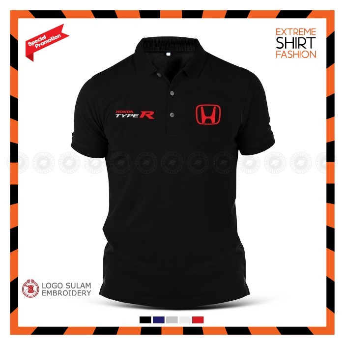 เสื้อโปโล Honda Type R VTEC Turbo Civic Integra RS K20A Baju Lelaki Motorsport Performance Tee