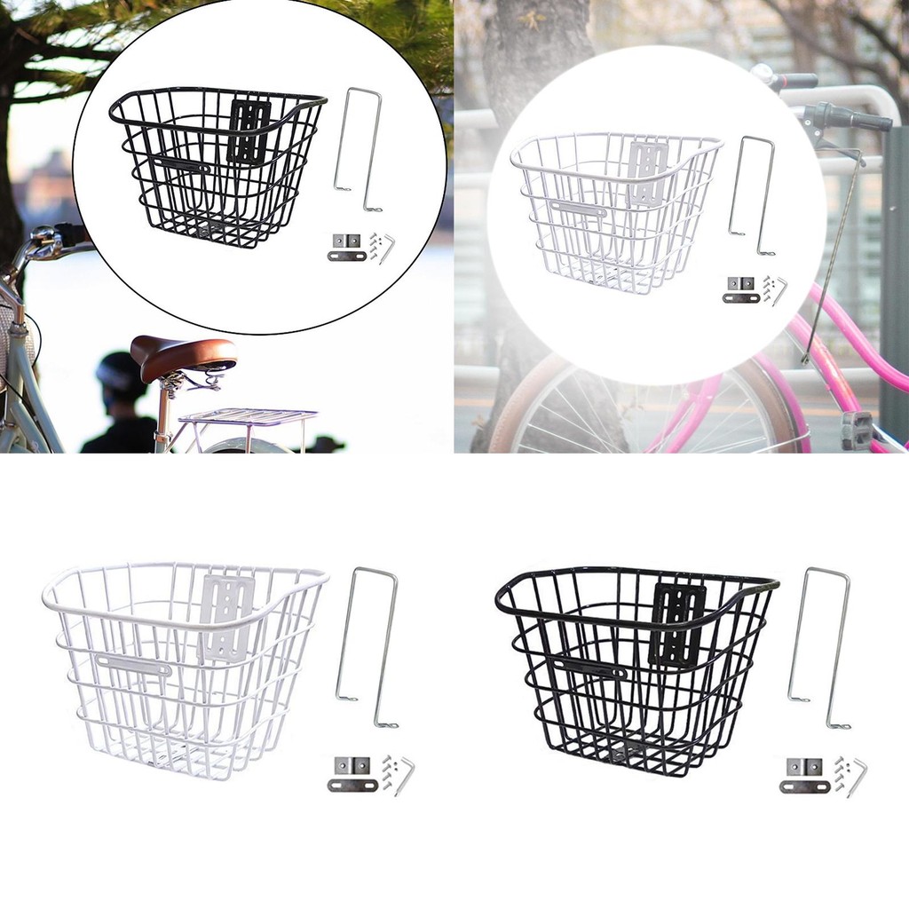 ตะกร้าหน้าจักรยานไฟฟ้า ติดตั้งง่าย ขนาด 13.4x10.6x10.2 นิ้ว สินค้าอเนกประสงค์สำหรับรถสามล้อ เปิดด้าน