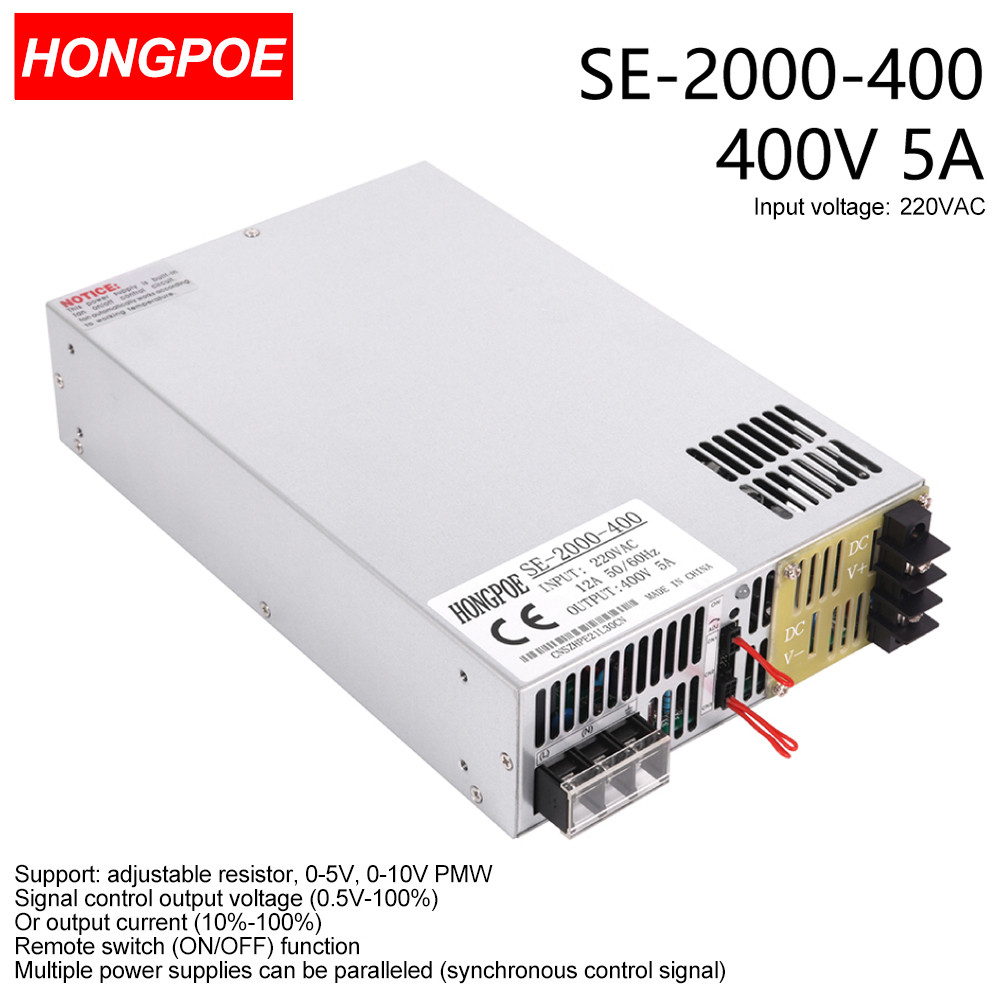 2000W 200V แหล่งจ่ายไฟ 0-5V ปรับ 400VDC AC-DC 0-5V Analog สัญญาณควบคุม SE-2000-400 Power Transformer