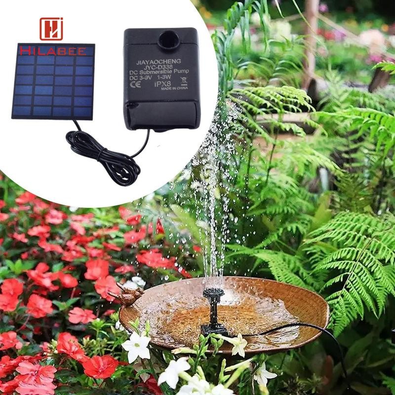 [hilabee] ปั๊มน้ําพลังงานแสงอาทิตย์ Geyser ปั๊มบ่อพลังงานแสงอาทิตย์แบบพกพาสําหรับลานกลางแจ้ง Birdbat