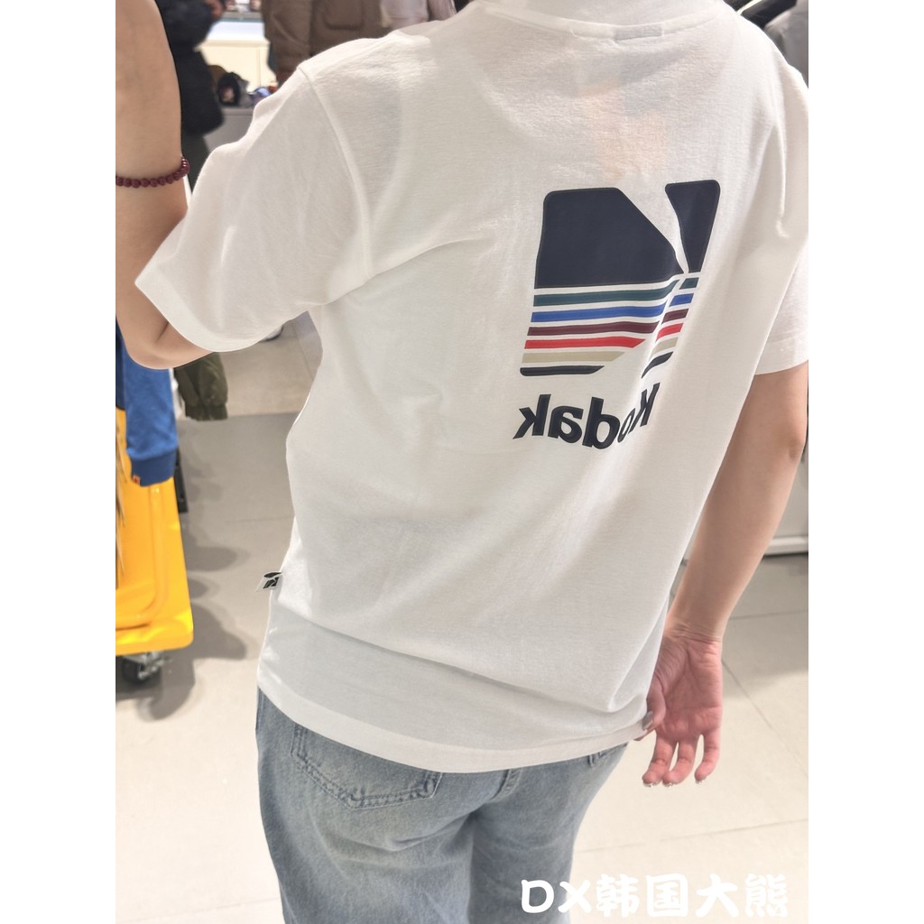 KODAK KODAK เสื้อยืดแขนสั้นพิมพ์ลายโลโก้คลาสสิกลําลองเกาหลี