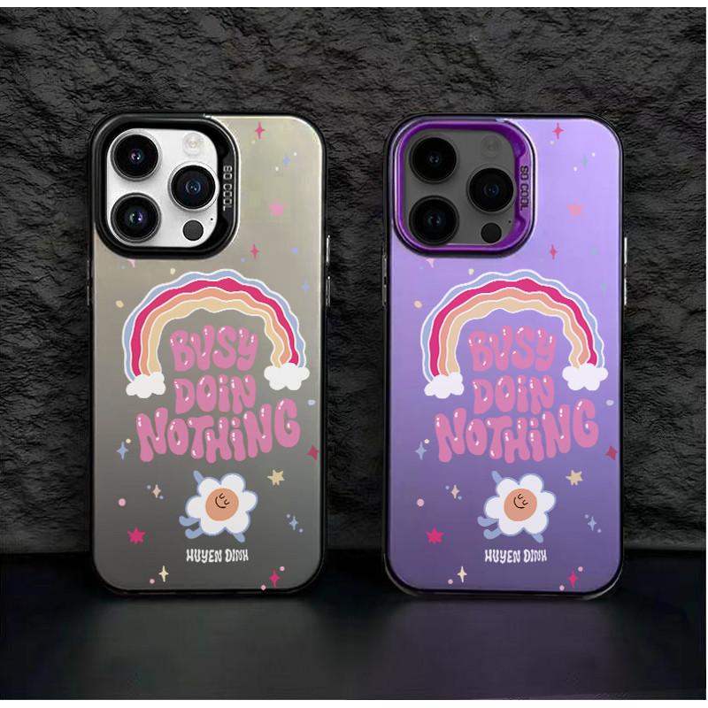 Rainbow Csing HP Silver Wrn Mtte Premium Silver nti Jtuh Hrd Cse สําหรับ Redmi 13 12 13C หมายเหตุ 9 