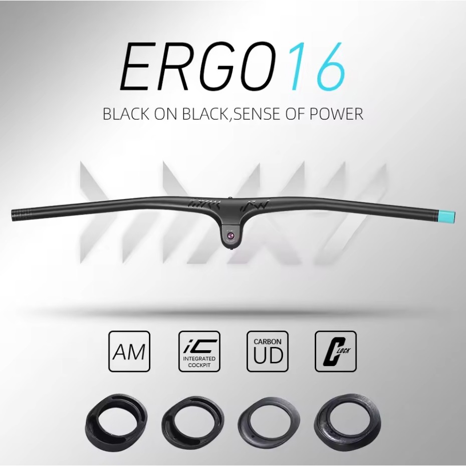 RYET แฮนด์เบาร์และสเต็มคาร์บอนสำหรับจักรยานเสือภูเขา ขนาด 810 มม., มุมยก 7 องศา, สไตล์ matte UD, ใช้