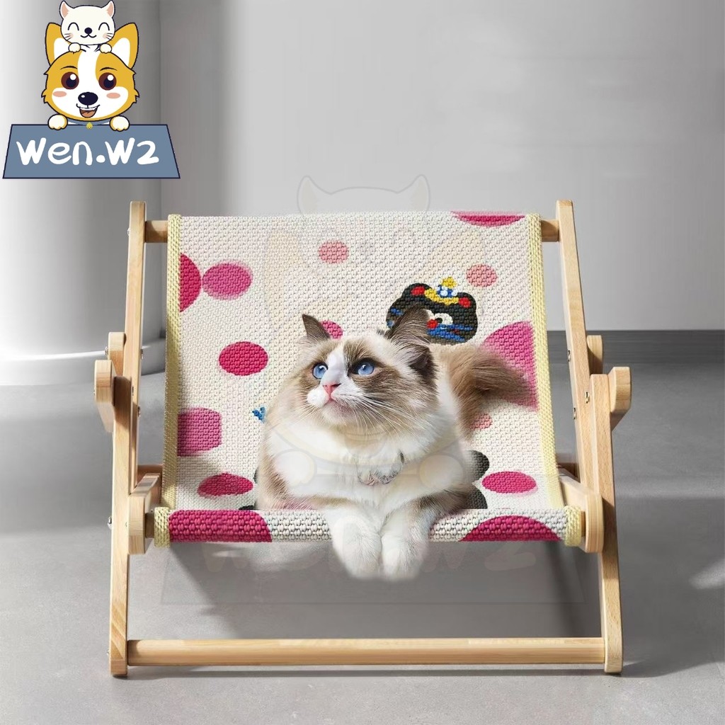 wen.W2 เบาะนอนแมวในตัวหมอนขูดเล็บ รับนน.20กก. ปรับ3ระดับ ทำจากเซ็กไม้แท้ แข็งแรงทนทาน ไม่มีขุย สบายสุดๆ