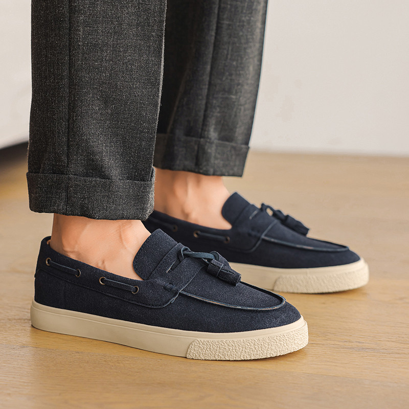 ผู้ชายรองเท้าไม่มีส้นรองเท้าเดียวรองเท้า pennyloafers รูปที่ 5